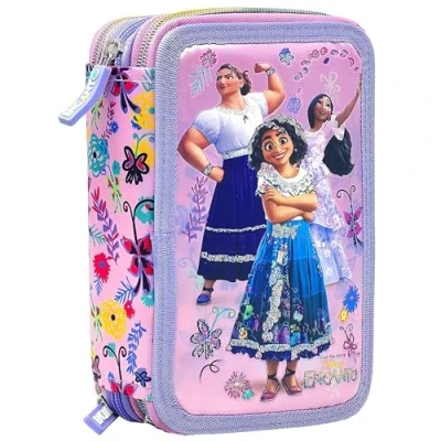 Afbeelding van Julian Ross drievoudig gevoerd etui, 44 schoolaccessoires, 20 cm, Encanto Sisters, etui