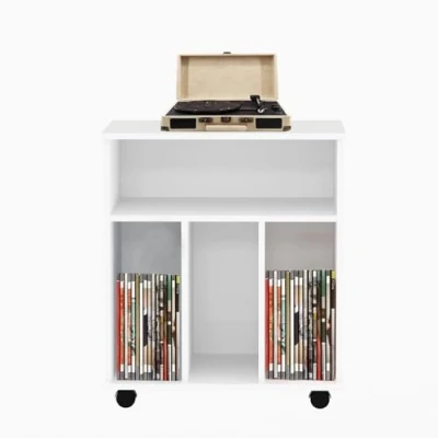 Afbeelding van Lp vinyl opbergkast boekenkast opbergen tijdschriften boeken platen wit