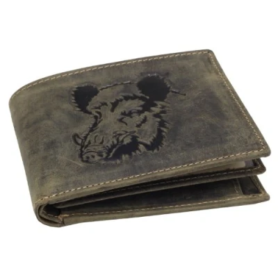 Afbeelding van Greenburry Vintage Animal wallet wild boar men olive