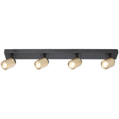 Afbeelding van Freelight Spot Razza 4 lichts L 76 cm GU10 zwart goud