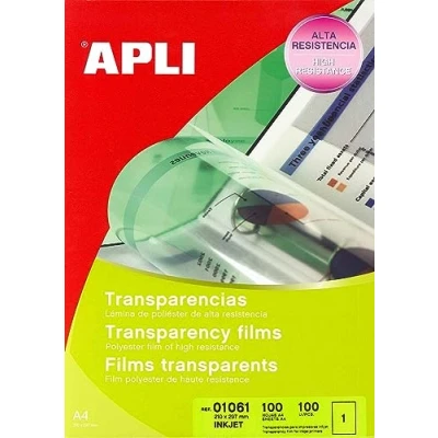 Afbeelding van Apli 1061 transparante folies voor inkjetprinters