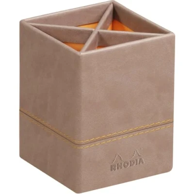 Afbeelding van RHODIA 318814C pennenkoker, 8 x 11 cm, oranje buitenkant van kunstleer collectie Home Office Rhodiarama organisatie voor kantoor en opslag design