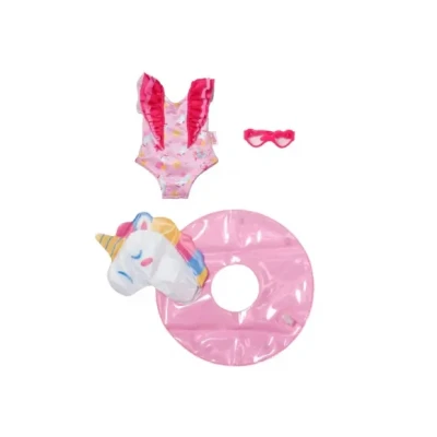 Afbeelding van BABY born Zapf Creation 839447 Kit de natation licorne avec bouée, maillot bain et lunettes soleil pour poupées 43 cm