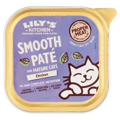 Afbeelding van 19 x 85 g Lily&#039;s Kitchen Senior Smooth Paté Selection kip kattenvoer nat