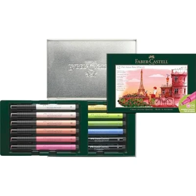 Afbeelding van Tekenstift Faber Castell Pitt Artist Pen Brush set 12 stuks Paris