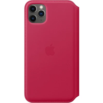 Afbeelding van Apple Leren Folio Hoesje voor iPhone 11 Pro Max Raspberry