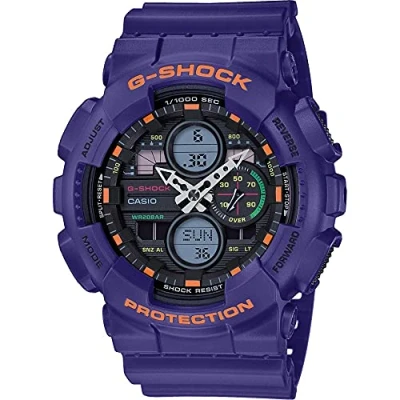 Afbeelding van Casio G Shock GA 140 6AER Herenhorloge 50 mm Paars