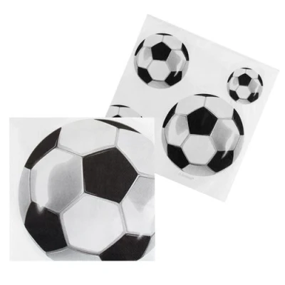 Image de Serviettes de soccer classiques 33x33cm 20 pièces