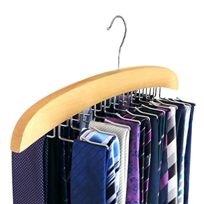 Afbeelding van Hangerworld Klassieke stropdassenhanger van hout met 24 haken 39 cm