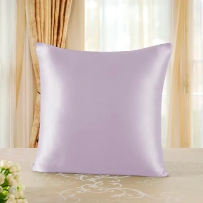 Afbeelding van townssilk Kussensloop, 100% pure moerbeizijde, 82,46 g/m², dubbelzijdig, voor haargezondheid, huid, verborgen ritssluiting, draaddichtheid 600, 40 x cm, lavendel