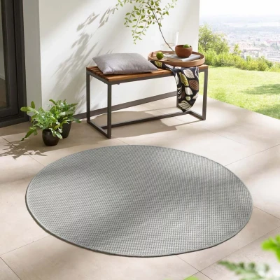 Afbeelding van Rond Buitenkleed Elara Grijs 160 Cm