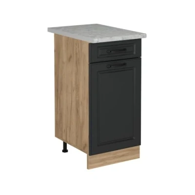 Afbeelding van Vicco Keukenonderkast R Line, Antraciet landhuis/Krachtige eik goud, 40 cm WB Marmer