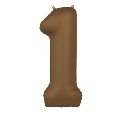Afbeelding van Folat Folieballon Cijfer 1 Chocolate Brown 86 cm