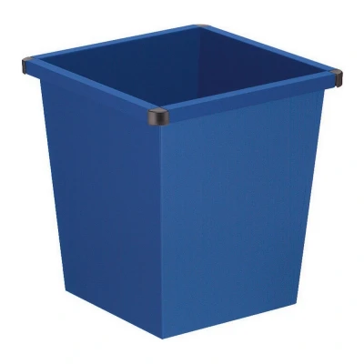 Afbeelding van Papierbak vierkant 27ltr metaal blauw