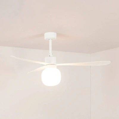 Afbeelding van Plafondventilator Amelia Ball, LED lamp, wit