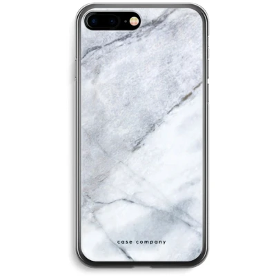 Afbeelding van Case Company® hoesje geschikt voor iPhone 7 PLUS Witte marmer Soft Cover Telefoonhoesje Bescherming aan alle Kanten en Schermrand