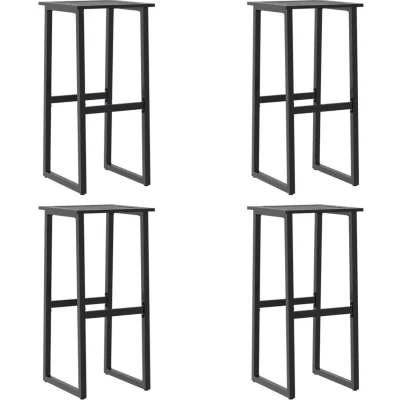 Afbeelding van Barkrukken 4 st 38x38x80 cm gepoedercoat staal zwart