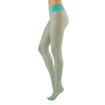 Afbeelding van Calzitaly ondoorzichtige panty van zachte microvezel, kleur M, L, XL 80 denier Made in Italy Innovatieve dames, Acqua Green