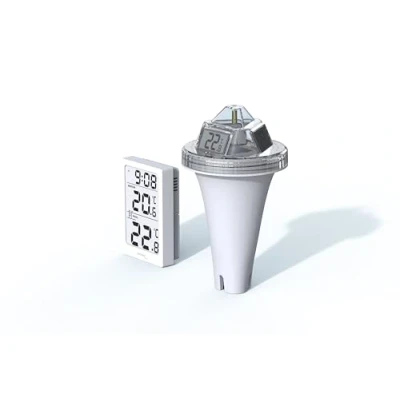 Afbeelding van WS9079 Digitale draadloze zwembadthermometer met station, meet de watertemperatuur en verzendt gegevens via radio naar het station ook binnentemperatuur