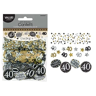 Afbeelding van Confetti Sparkling zilver goud 40 jaar.