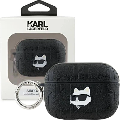 Afbeelding van Karl Lagerfeld Monogram Choupette Hoofdhoes voor AirPods Pro 2 zwart