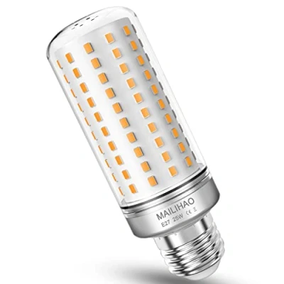 Afbeelding van MAILIHAO E27 led maïslampen, 25 W, warmwit, 3000 K, 1900 lm, 200 komt overeen met gloeilampen, decoratieve kaars, E27, niet dimbaar, 1 stuk