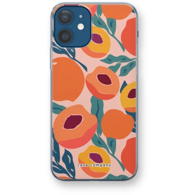 Afbeelding van Case Company® hoesje geschikt voor iPhone 12 Perzik Soft Cover Telefoonhoesje Bescherming aan alle Kanten en Schermrand