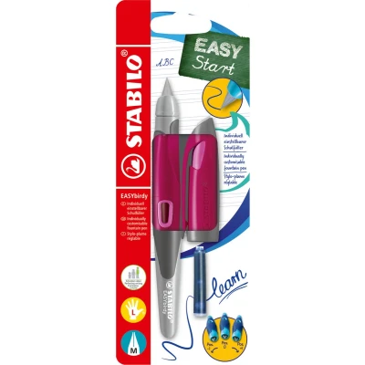 Afbeelding van STABILO EASYbirdy Ergonomische Vulpen Linkshandig Bessen Roze Speciale L punt