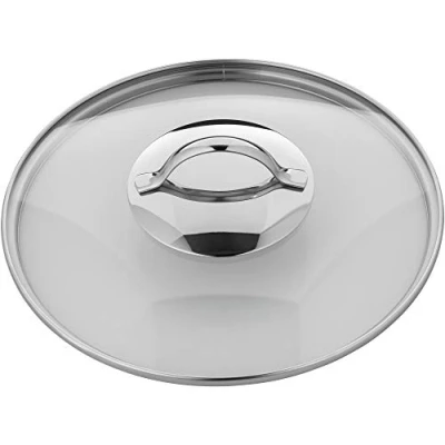 Afbeelding van WMF Pannendeksel, 24 cm, van glas met ronde metalen handgreep, voor potten en pannen, hittebestendig glas, vaatwasmachinebestendig