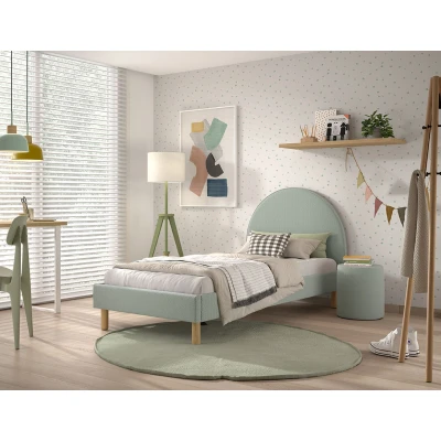 Afbeelding van KidsOnly Moon Groen Bouclé Bed 90 x 200 cm