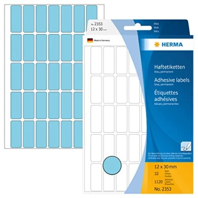Afbeelding van HERMA Universele etiketten blauw 12x30 mm Papier 1120 St.