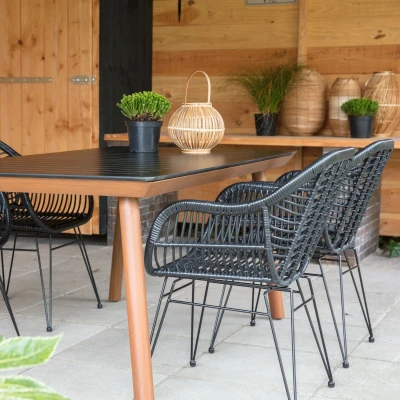 Afbeelding van Moda terrasstoel wicker zwart