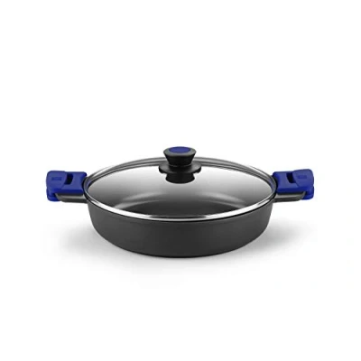 Afbeelding van Advanced Gegoten aluminium kookpan met anti aanbaklaag, super versterkt voor uitstekende prestaties en hoge kras slijtvastheid, geschikt inductie, 24 cm