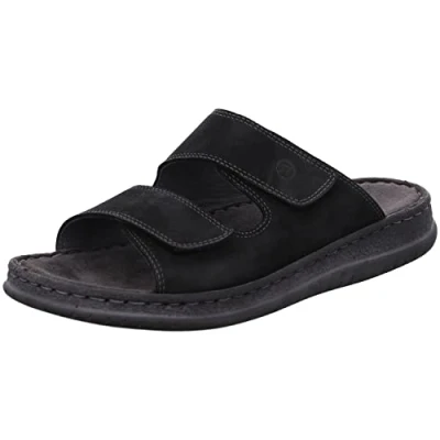 Afbeelding van Rohde Slipper Heren Leder Zwart Klittenband 6241 90 Maat 44