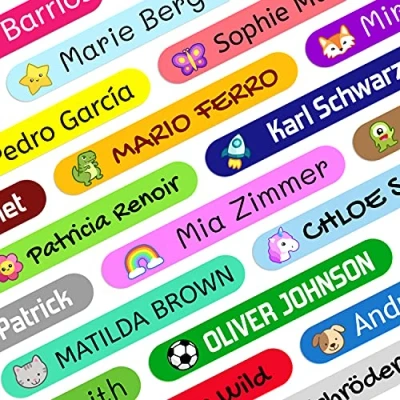 Afbeelding van 150 stuks gepersonaliseerde stickers voor het markeren van potloden en stiften, waterdichte vinyl etiketten kinderen op school de kleuterschool, afmetingen 4,6 x 0,6 cm (150)