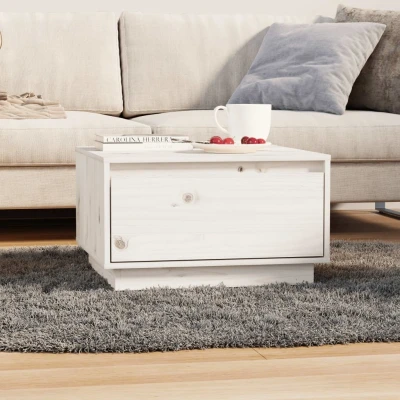 Afbeelding van Salontafel 55x56x32 cm massief grenenhout wit