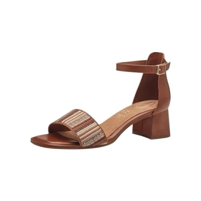 Afbeelding van Tamaris Comfort Sandalen met enkelbandjes, Dames, Maat: 38, Nut comb Leer
