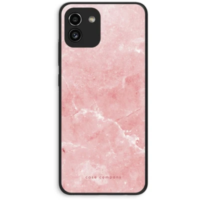Afbeelding van Case Company® hoesje geschikt voor Samsung Galaxy A03 Roze marmer Soft Cover Telefoonhoesje Bescherming aan alle Kanten en Schermrand
