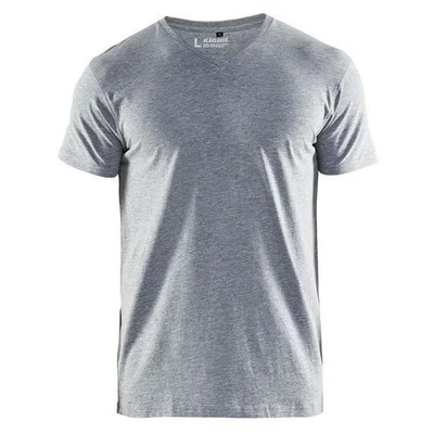 Image de T Shirt col en V gris
