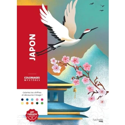 Afbeelding van Disney Coloriages Mystères Japon Kleuren op nummer Kleurboek Hachette heroes voor volwassenen