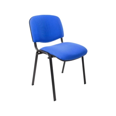 Afbeelding van Vergaderstoel of conferentiestoel basic zwart frame zonder armleuningen helblauw stof