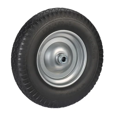Afbeelding van Relaxdays kruiwagenwiel 4.00 8 reservewiel kruiwagen antilek band stalen velg Zwart grijs