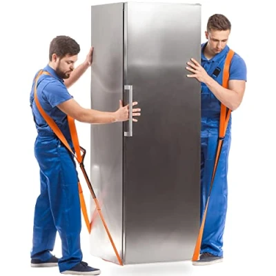 Afbeelding van Retoo 2 stuks 2,4 m lange draagriemen, draagriem voor ergonomische meubels en liften, huishoudelijke apparaten, wasmachine nog veel meer