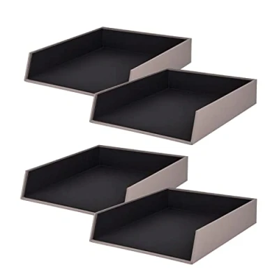 Afbeelding van Rössler S.O.H.O 1335452490 4 opbergmand, stapelbaar, voor DIN A4, 26 x 6 32 cm, pack, taupe