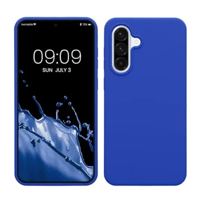 Afbeelding van kwmobile telefoonhoesje geschikt voor Samsung Galaxy A36 5G Hoesje met siliconen coating Smartphone case in Baltisch blauw