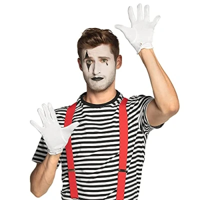 Image de Gants blancs adulte avec bouton pression l/xl