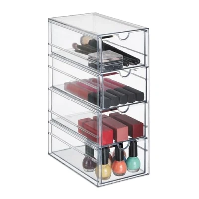 Afbeelding van Relaxdays cosmetica organizer 4 vakken met lades voor lippenstift nagellak