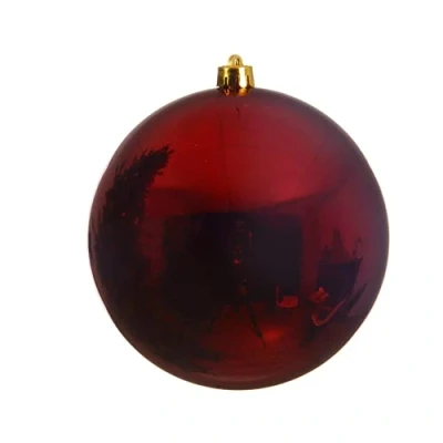 Afbeelding van Decoris grote decoratie kerstbal 25 cm donkerrood kunststof
