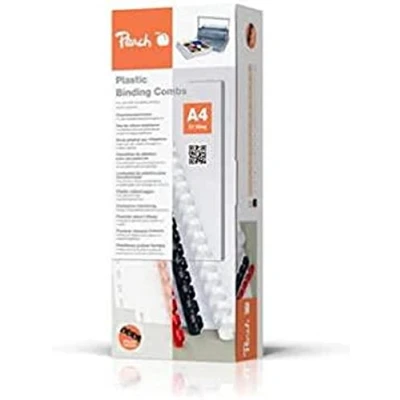 Afbeelding van Peach PB406 01 plastic binders DIN A4 6mm 25 vellen wit 100 stuks