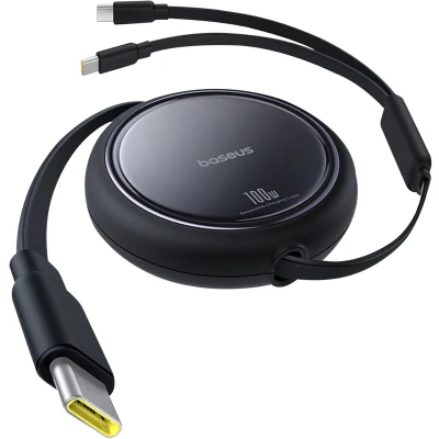 Afbeelding van Baseus kabel USB C 2W1 Bright Mirror, C+C / 100W 1m (czarny) (1 m),